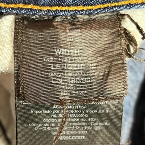 G Star Raw Jeans Mens 30x32 Blue Denim 3301 Low Tapered Button Fly Dark Wash - Picture 4 of 10